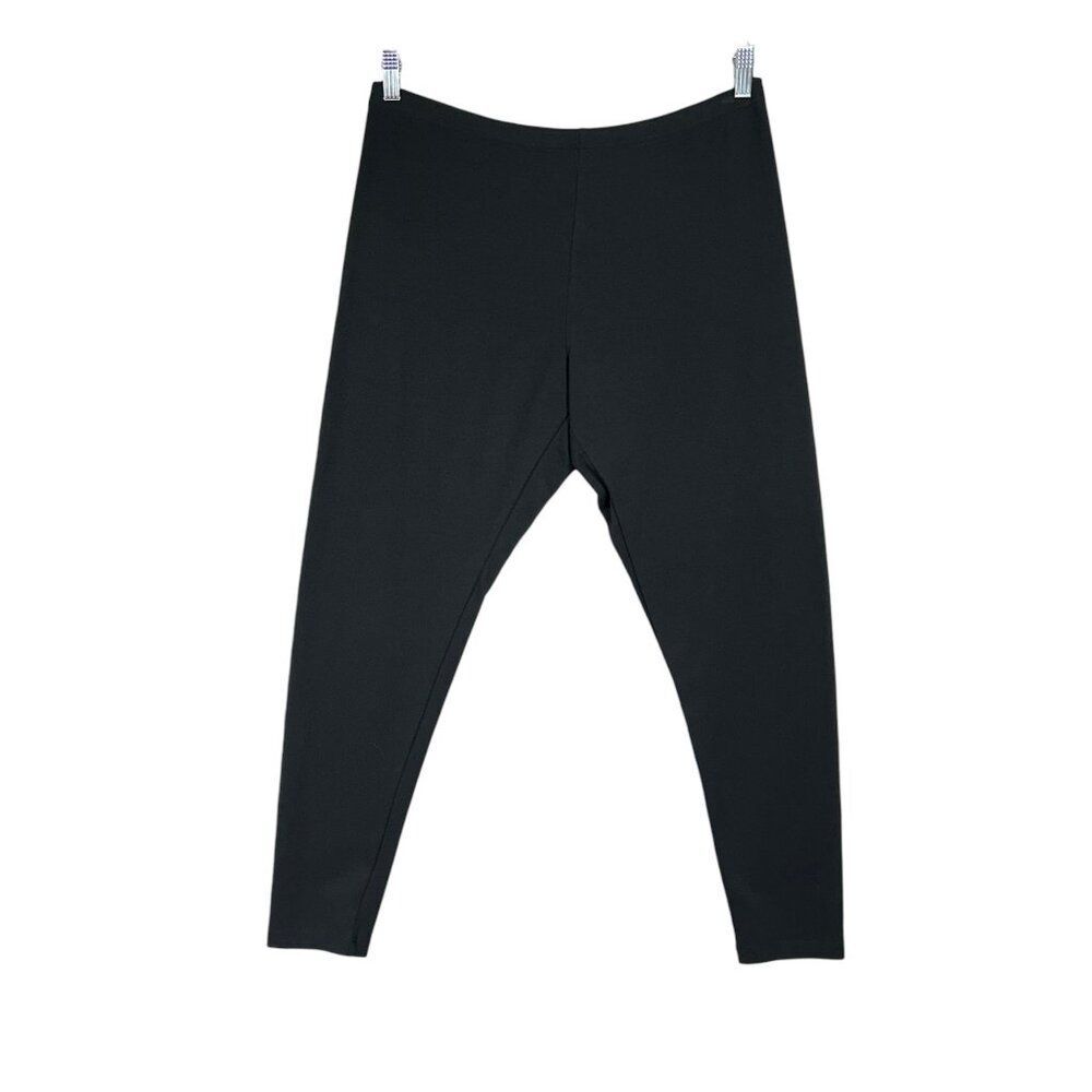 J. Jill Pima Cotton Blend Ankle Legging Pull On Pants Sz L Black